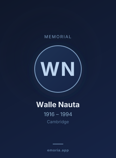 Memorial portrait of Walle Nauta