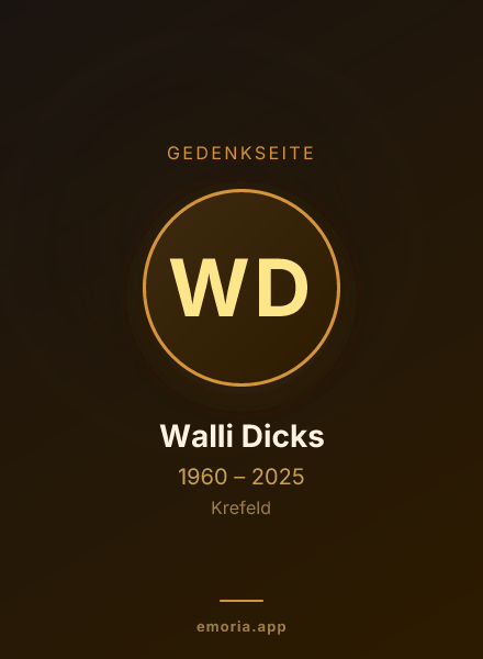 Gedenkportrait von Walli Dicks