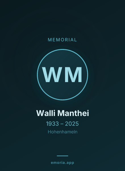 Memorial portrait of Walli Manthei
