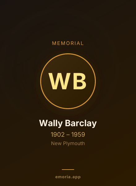 Memorial portrait of Wally Barclay