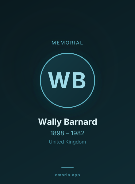 Memorial portrait of Wally Barnard