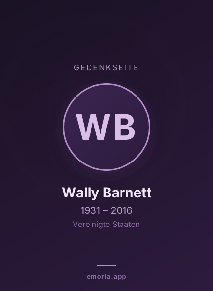 Gedenkportrait von Wally Barnett