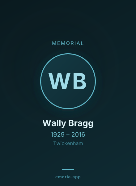 Memorial portrait of Wally Bragg