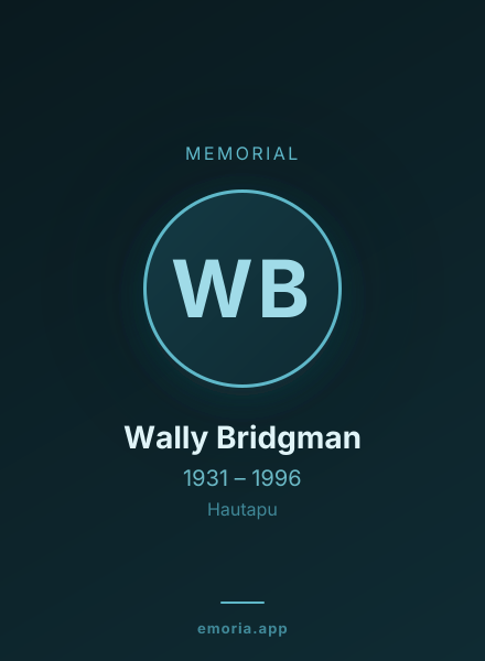 Memorial portrait of Wally Bridgman