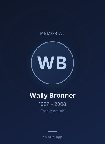 Memorial portrait of Wally Bronner