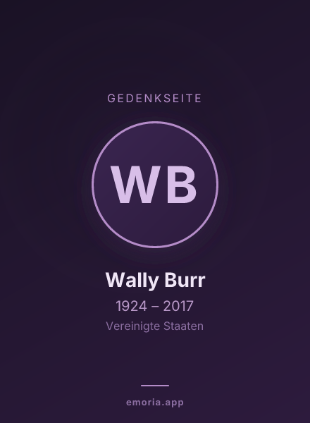 Gedenkportrait von Wally Burr
