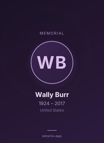 Memorial portrait of Wally Burr