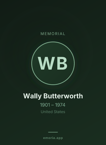 Memorial portrait of Wally Butterworth