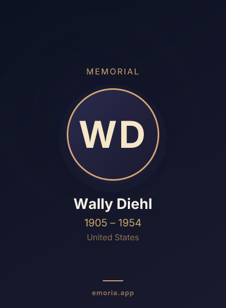 Memorial portrait of Wally Diehl