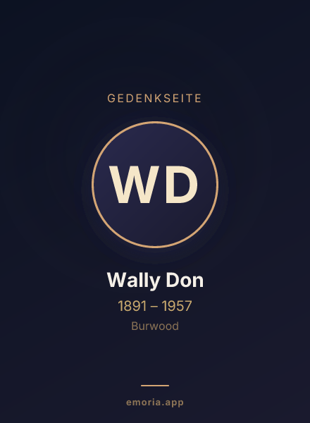 Gedenkportrait von Wally Don