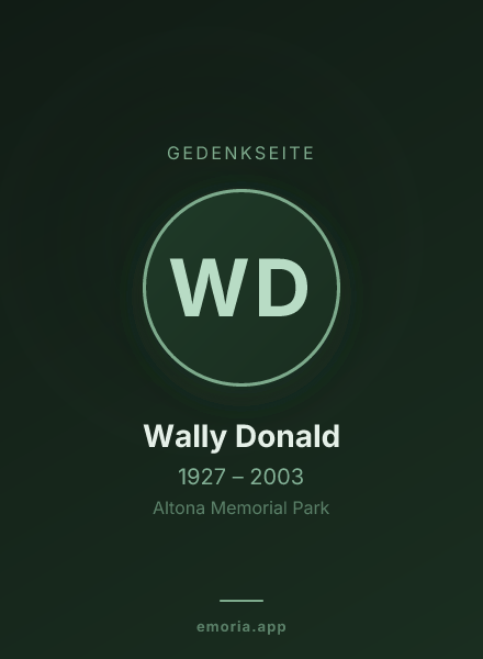Gedenkportrait von Wally Donald