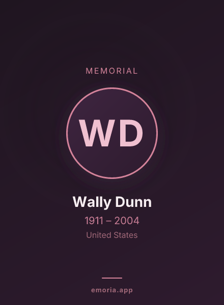 Memorial portrait of Wally Dunn