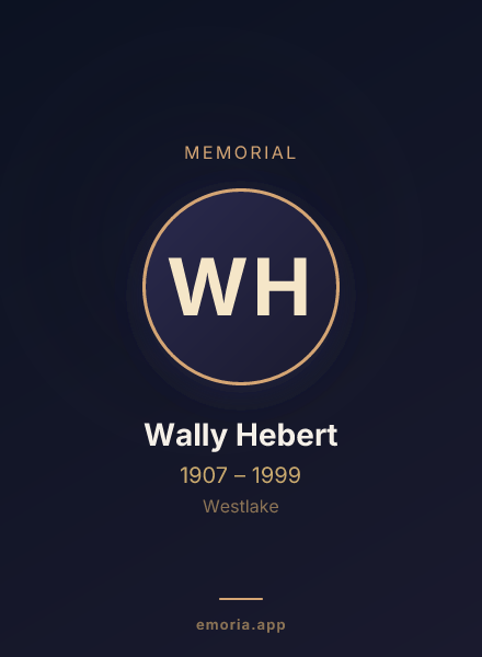 Memorial portrait of Wally Hebert