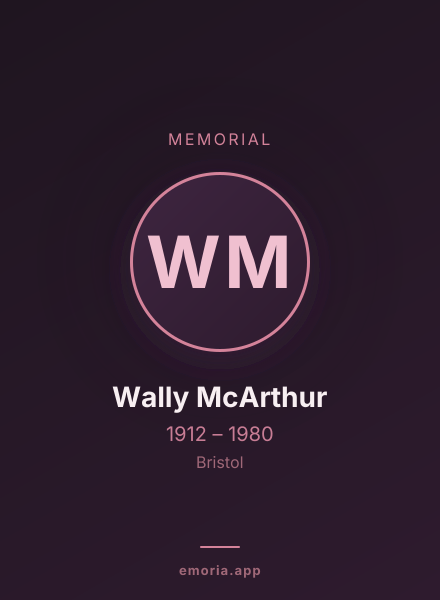 Memorial portrait of Wally McArthur