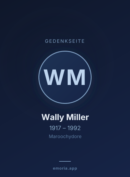 Gedenkportrait von Wally Miller