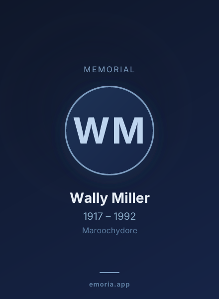 Memorial portrait of Wally Miller