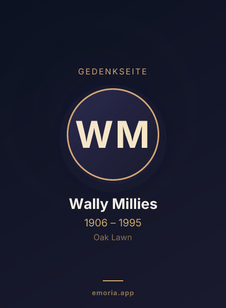 Gedenkportrait von Wally Millies