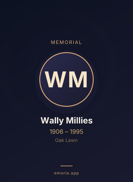Memorial portrait of Wally Millies