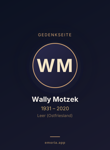 Gedenkportrait von Wally Motzek