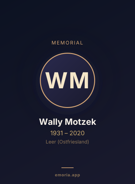Memorial portrait of Wally Motzek