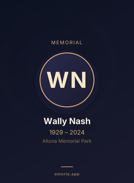 Memorial portrait of Wally Nash