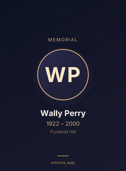 Memorial portrait of Wally Perry