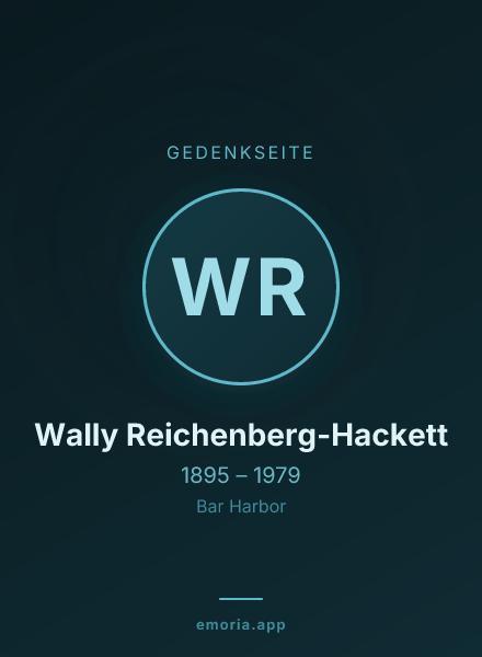 Gedenkportrait von Wally Reichenberg-Hackett