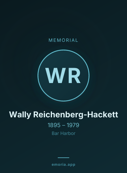 Memorial portrait of Wally Reichenberg-Hackett
