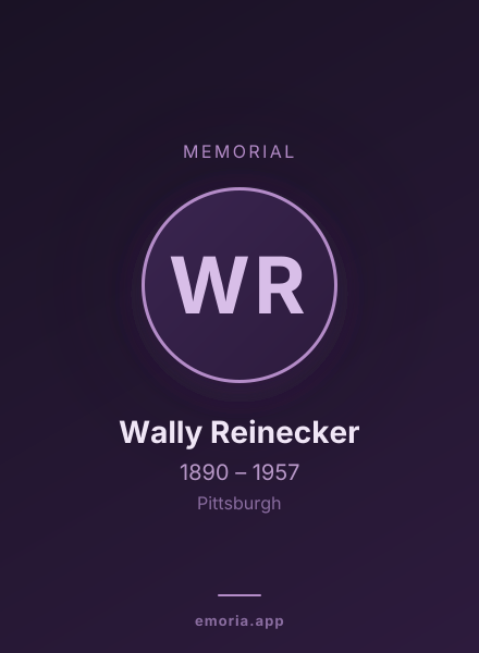 Memorial portrait of Wally Reinecker