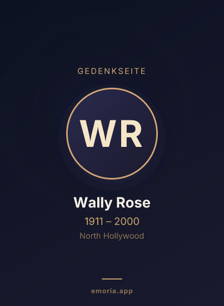 Gedenkportrait von Wally Rose