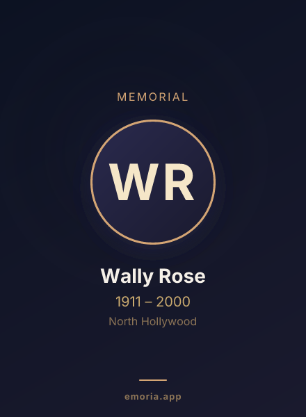 Memorial portrait of Wally Rose