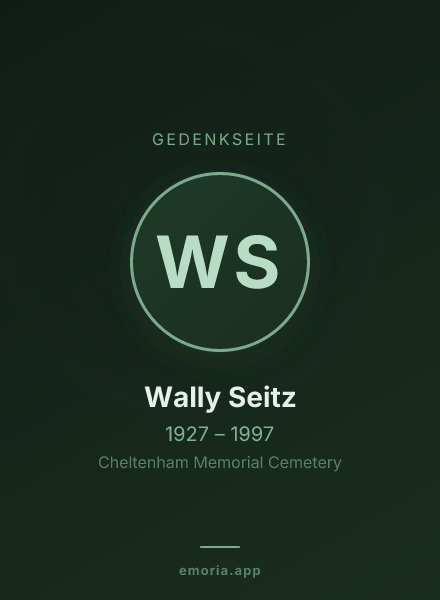 Gedenkportrait von Wally Seitz