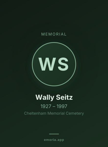 Memorial portrait of Wally Seitz