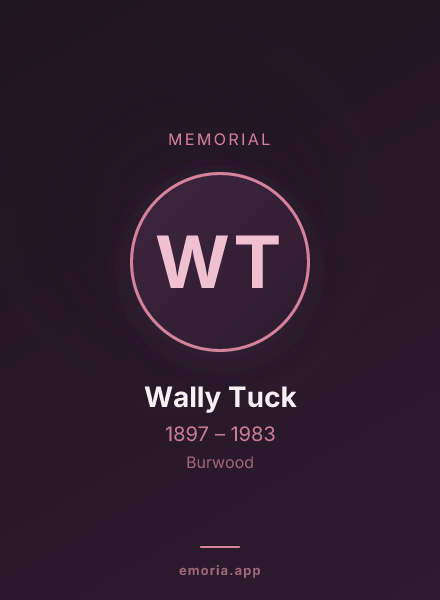 Memorial portrait of Wally Tuck