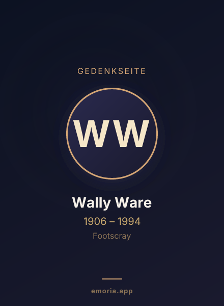 Gedenkportrait von Wally Ware