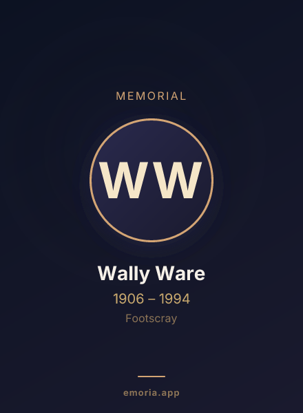 Memorial portrait of Wally Ware