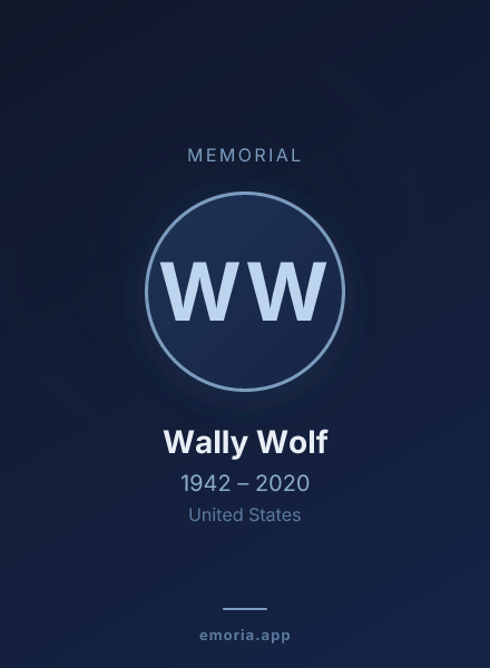 Memorial portrait of Wally Wolf