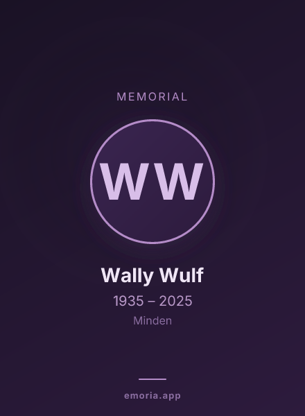Memorial portrait of Wally Wulf