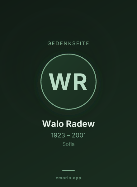 Gedenkportrait von Walo Radew