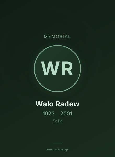 Memorial portrait of Walo Radew