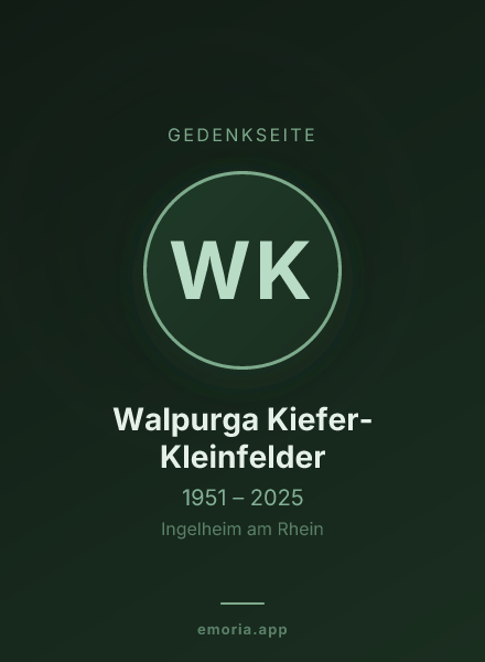 Gedenkportrait von Walpurga Kiefer-Kleinfelder