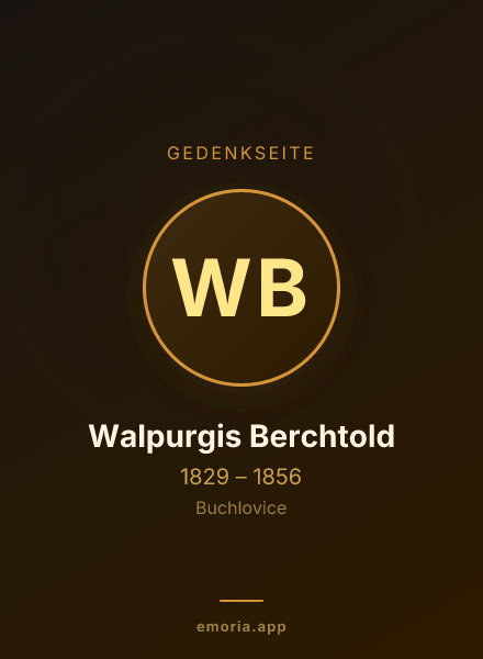 Gedenkportrait von Walpurgis Berchtold