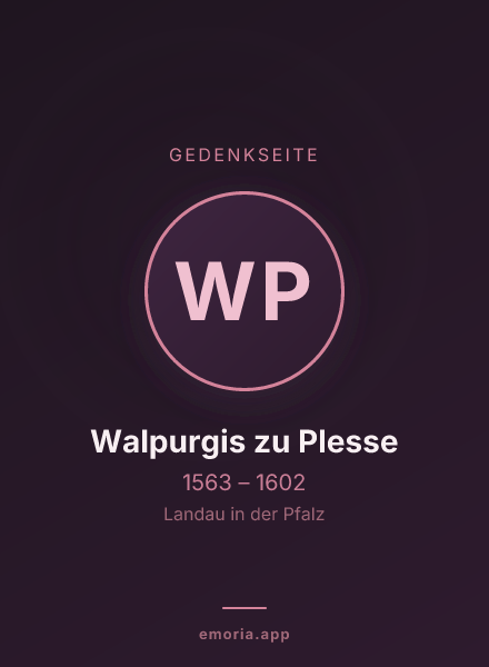 Gedenkportrait von Walpurgis zu Plesse