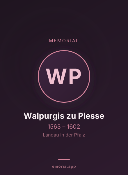 Memorial portrait of Walpurgis zu Plesse