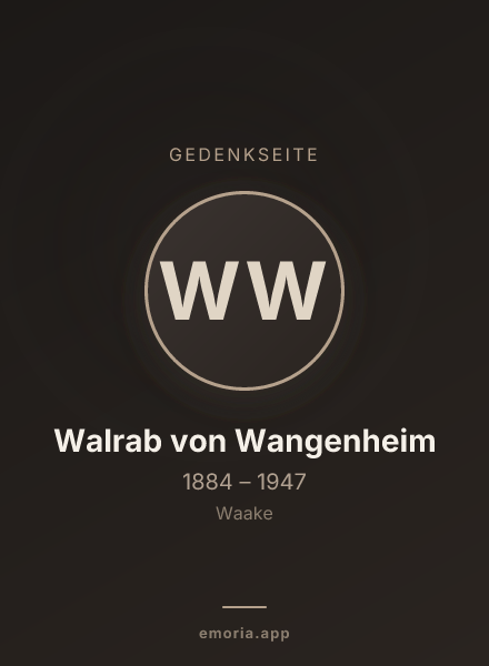 Gedenkportrait von Walrab von Wangenheim
