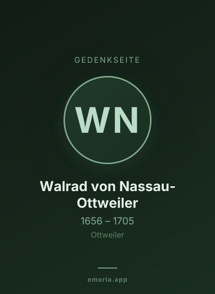 Gedenkportrait von Walrad von Nassau-Ottweiler