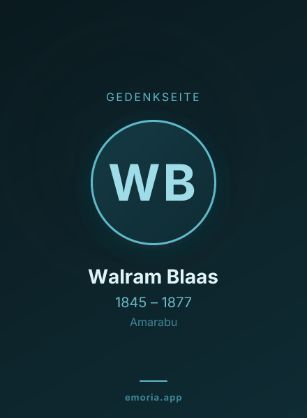 Gedenkportrait von Walram Blaas