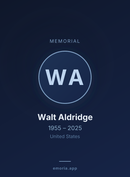 Memorial portrait of Walt Aldridge