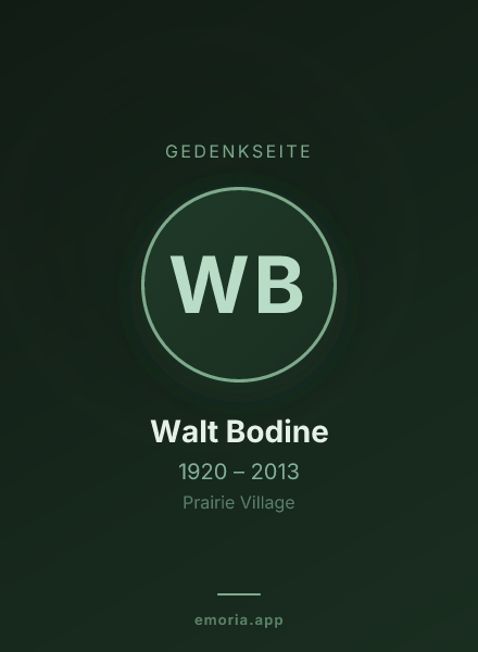 Gedenkportrait von Walt Bodine