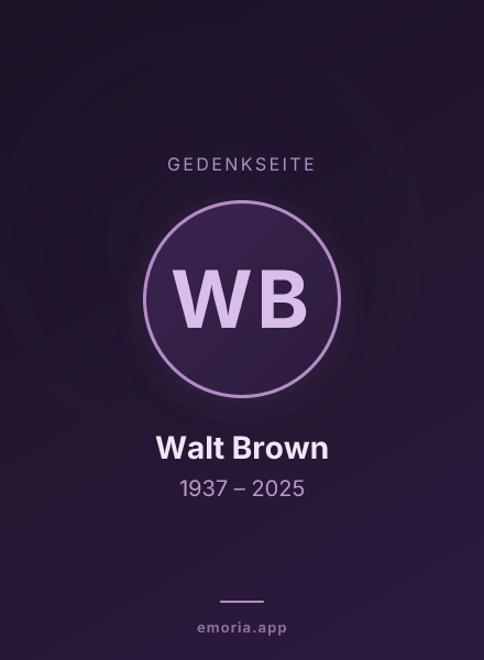 Gedenkportrait von Walt Brown